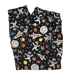 Main And Local Mens Lounge Pants Santa Astronaut Christmas Holiday  , Size XL